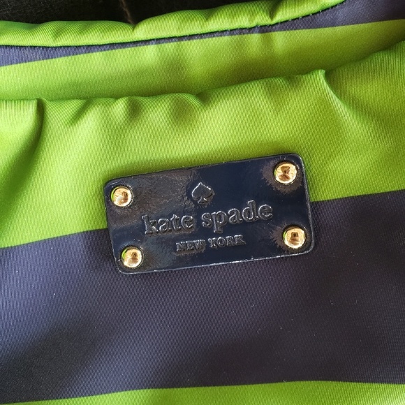 SOLD🍀Kate Spade Blue Green Stripe Stevie Bag - Picture 6 of 8